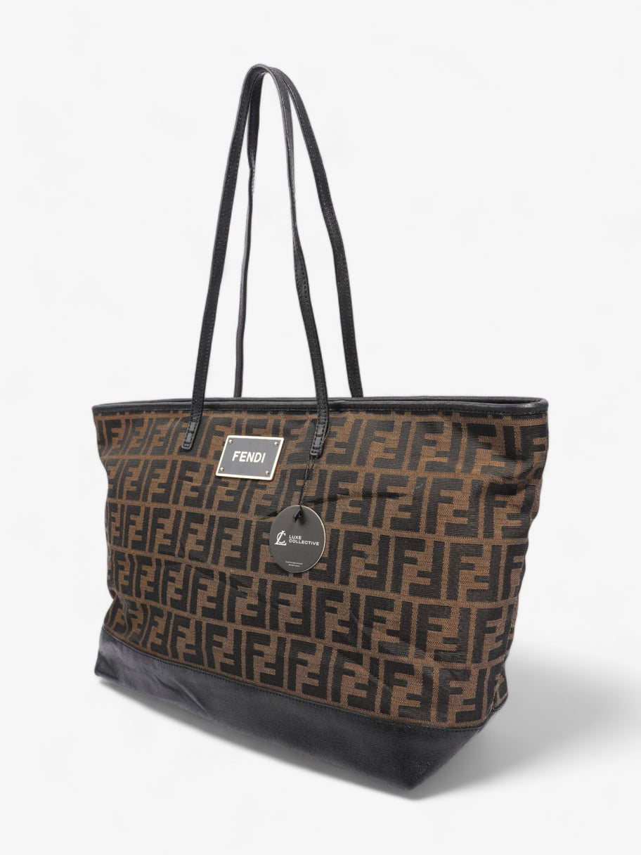 Fendi Roll Tote Tobacco / Black Zucca Canvas Image 10