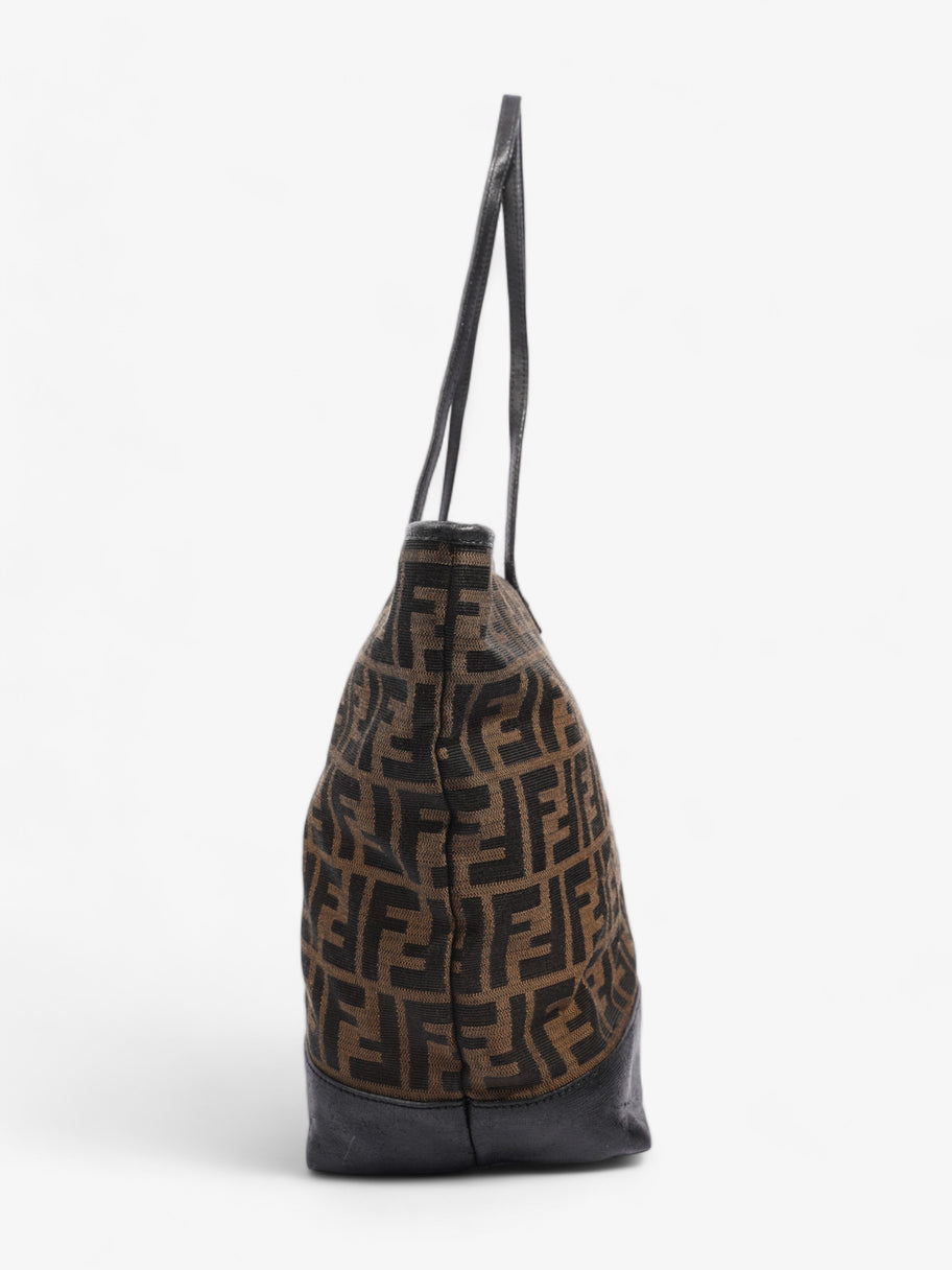 Fendi Roll Tote Tobacco / Black Zucca Canvas Image 5