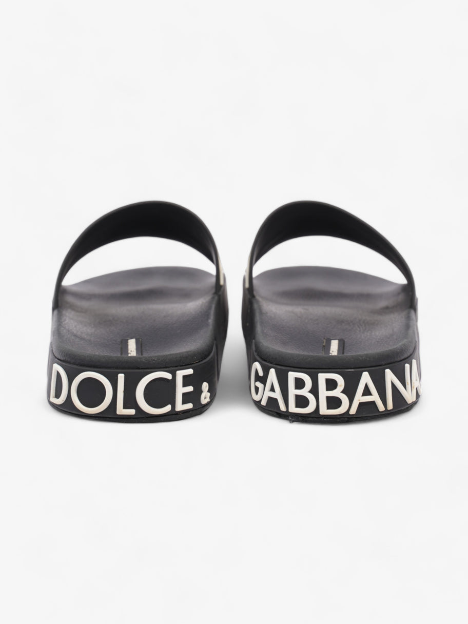 Dolce and Gabbana Logo Print Slides Black / White Rubber EU 44 UK 10 Image 6