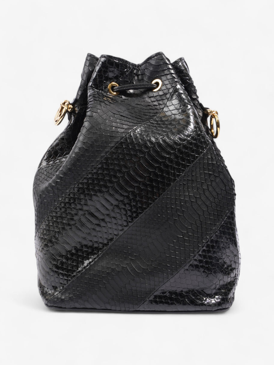 Fendi Mon Tresor Bucket Bag Black Embossed Leather Luxe Collective