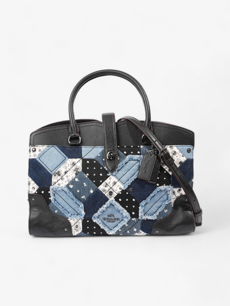  Coach Mercer Satchel Black / Blue Denim