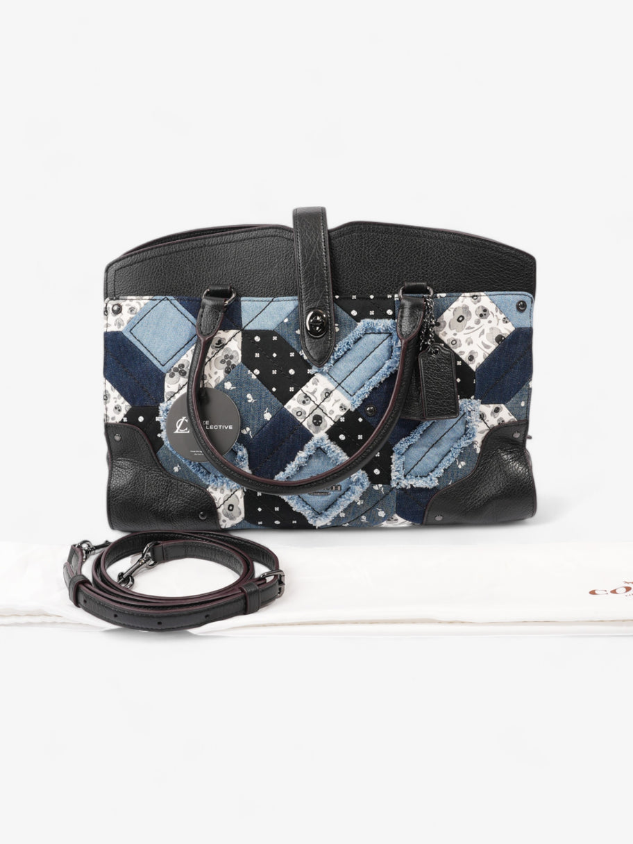 Coach Mercer Satchel Black / Blue Denim Image 11