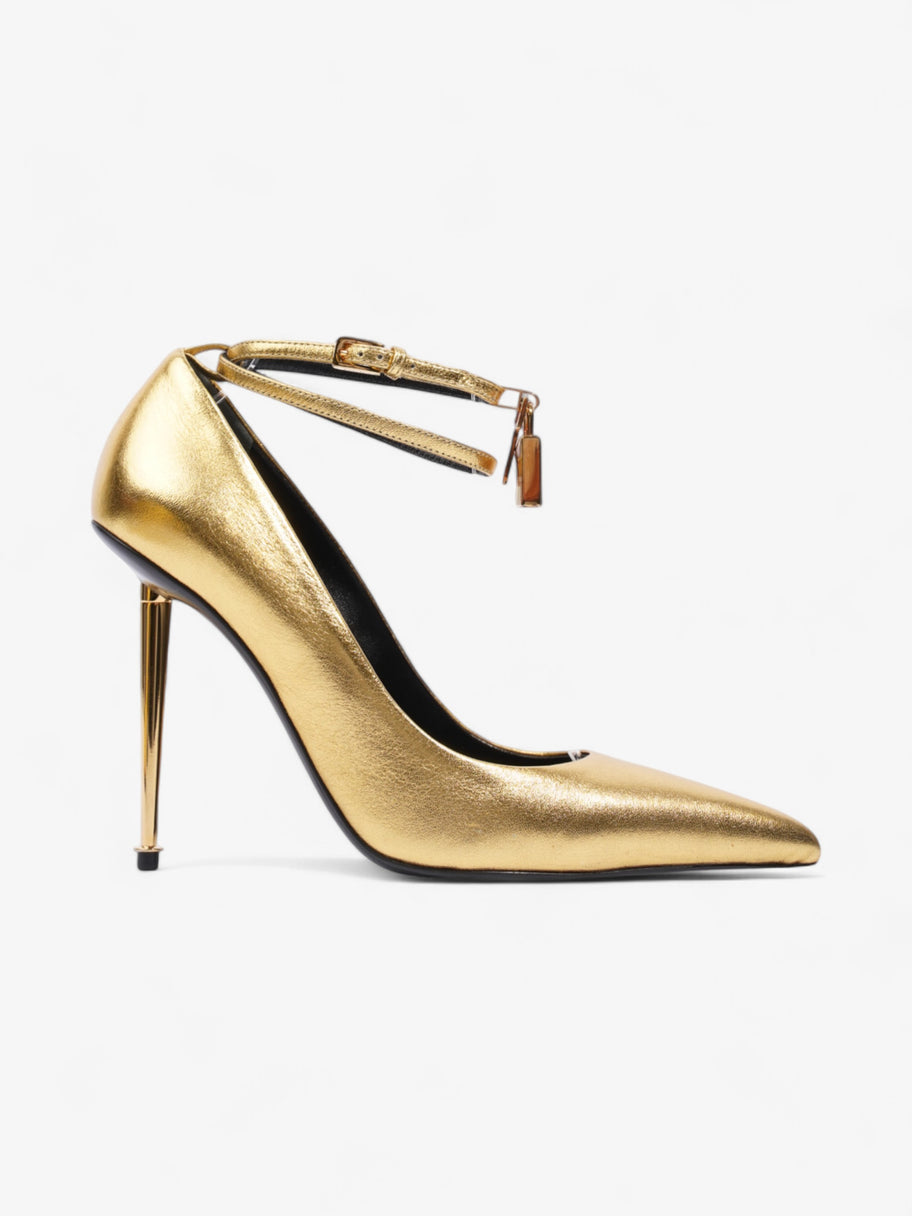 Tom Ford Padlock Heels 100 Gold Leather EU 38 UK 5 Image 1