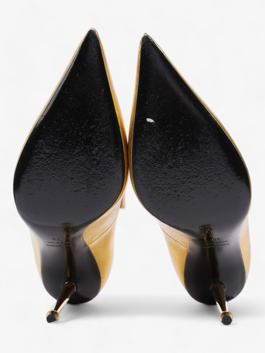 Tom Ford Padlock Heels 100 Gold Leather EU 38 UK 5 Image 8