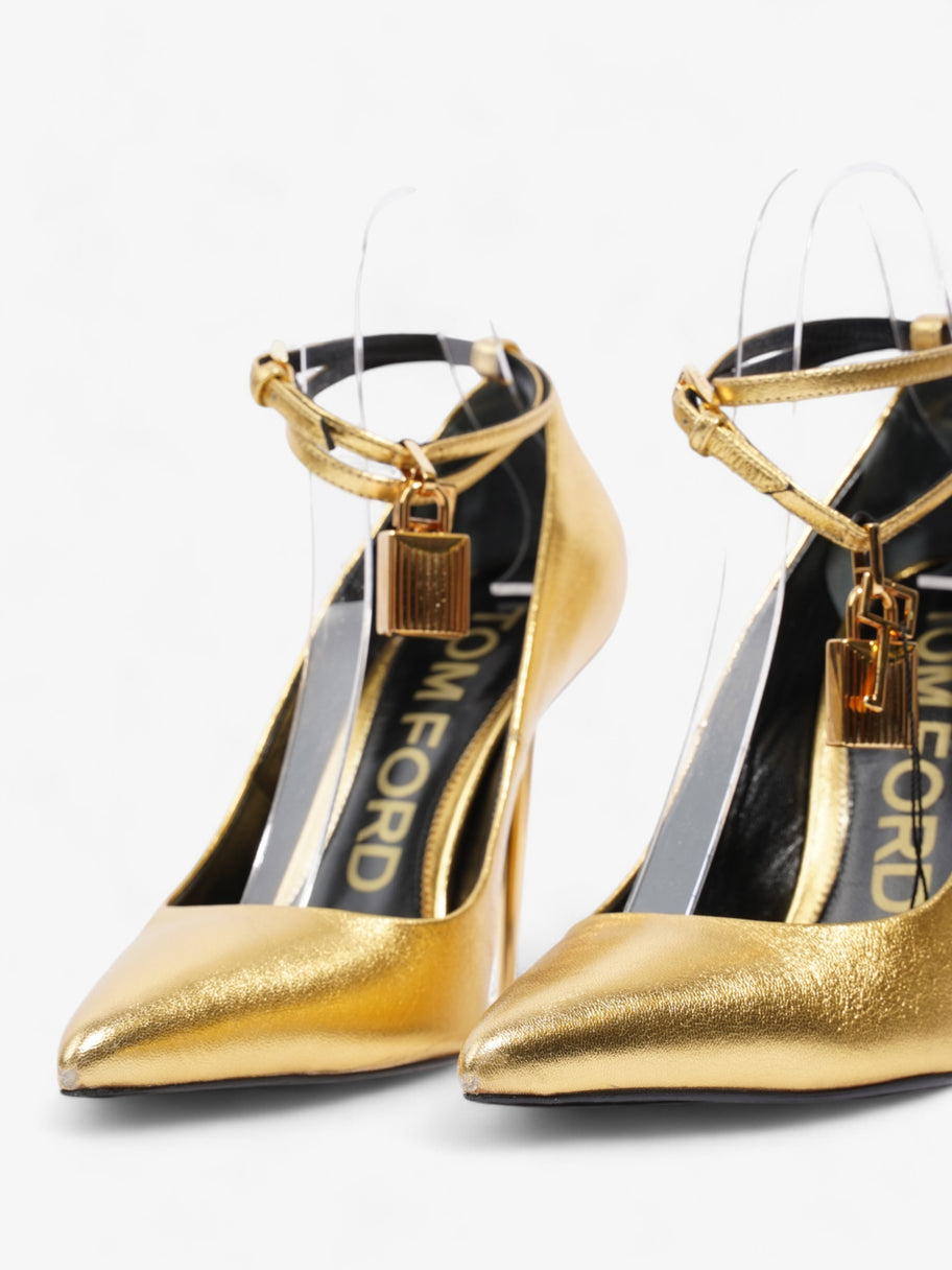 Tom Ford Padlock Heels 100 Gold Leather EU 38 UK 5 Image 9