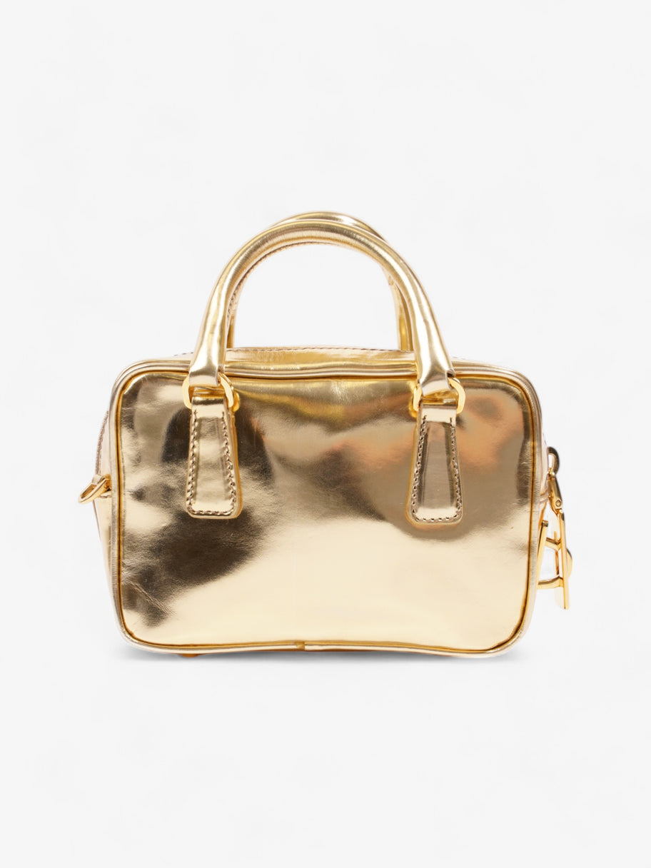 Prada Vitello Handbag Gold Leather Mini Image 4