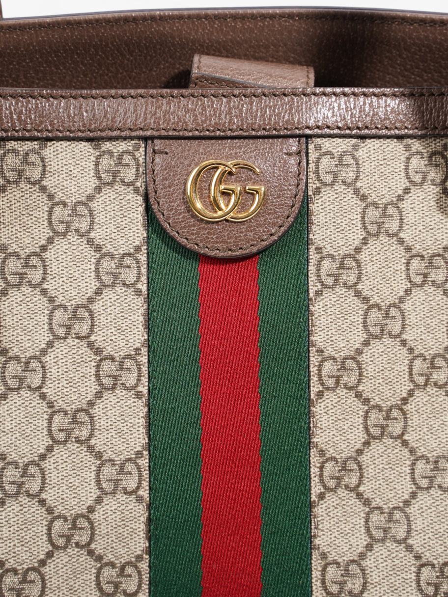 Gucci Ophidia GG Tote GG Supreme / Green / Red Canvas Medium Image 3