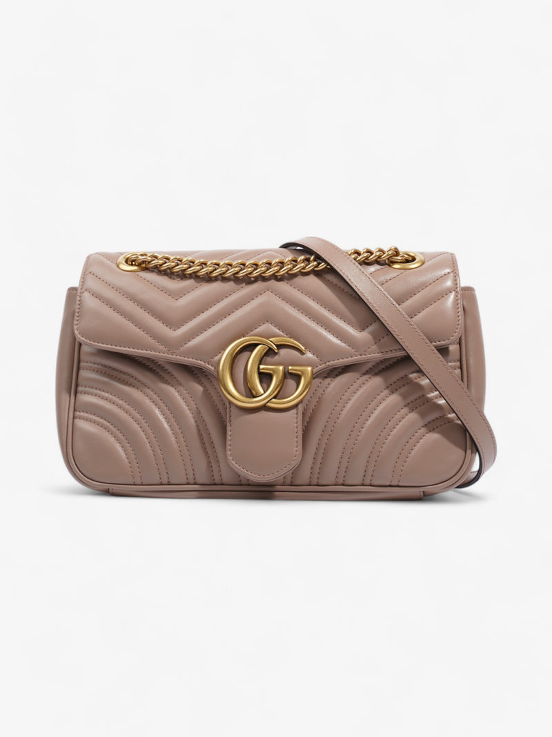  Gucci GG Marmont Rose Beige  Matelasse Leather Small