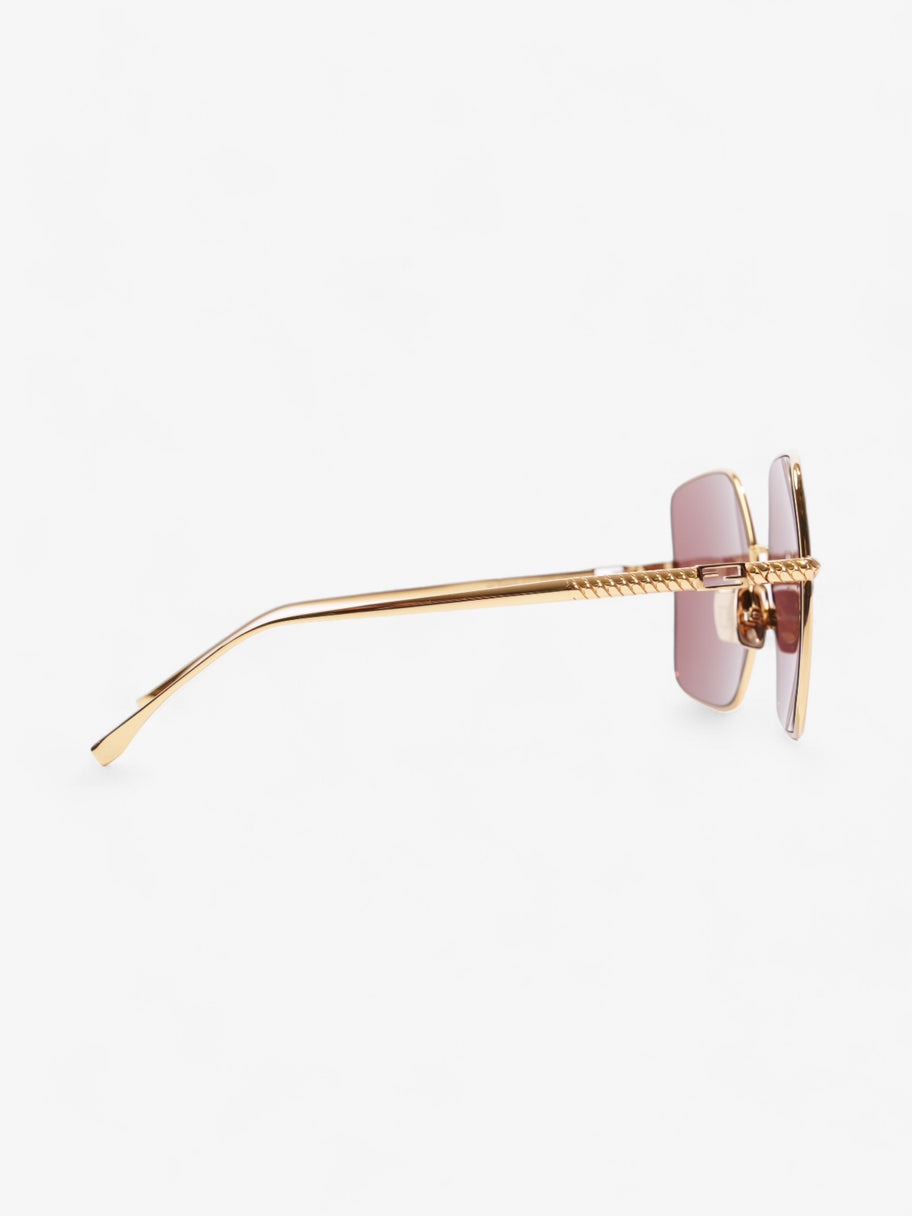 Fendi Oversized Gradiant Sunglasses Gold / Pink Acetate 145mm Image 4