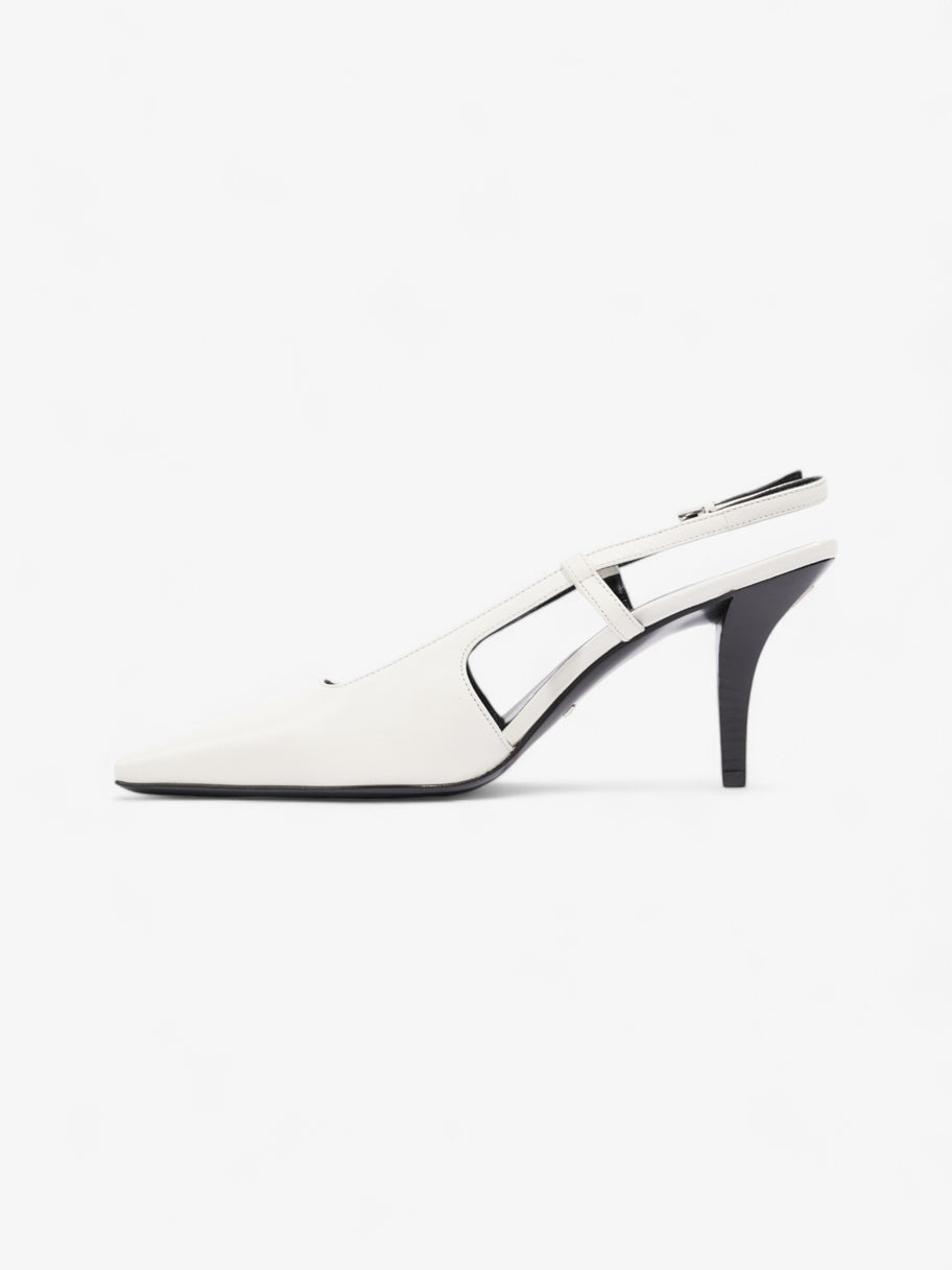 Gucci Slingback Pumps 75mm White / Black Leather EU 38 UK 5 Image 3