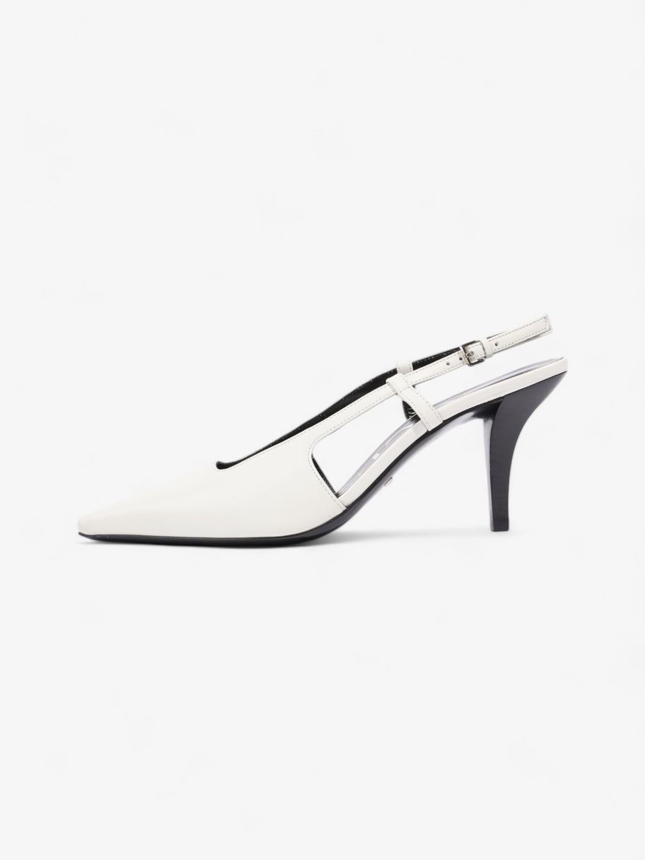 Gucci Slingback Pumps 75mm White / Black Leather EU 38 UK 5 Image 5