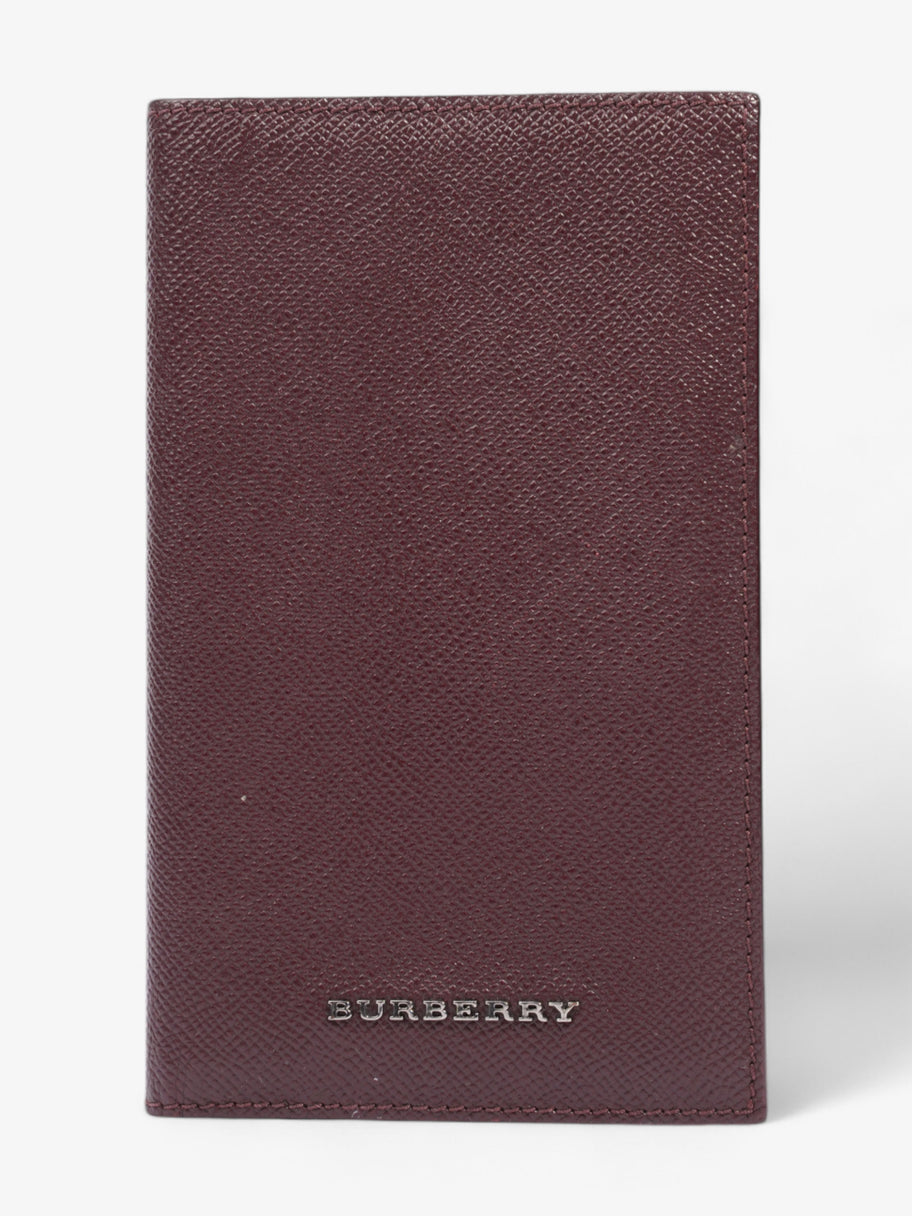 Burberry Bi Fold Long Wallet Burgundy Leather Luxe Collective