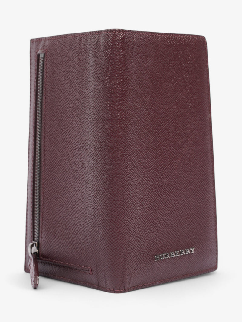  Burberry Bi-Fold Long Wallet Burgundy Leather