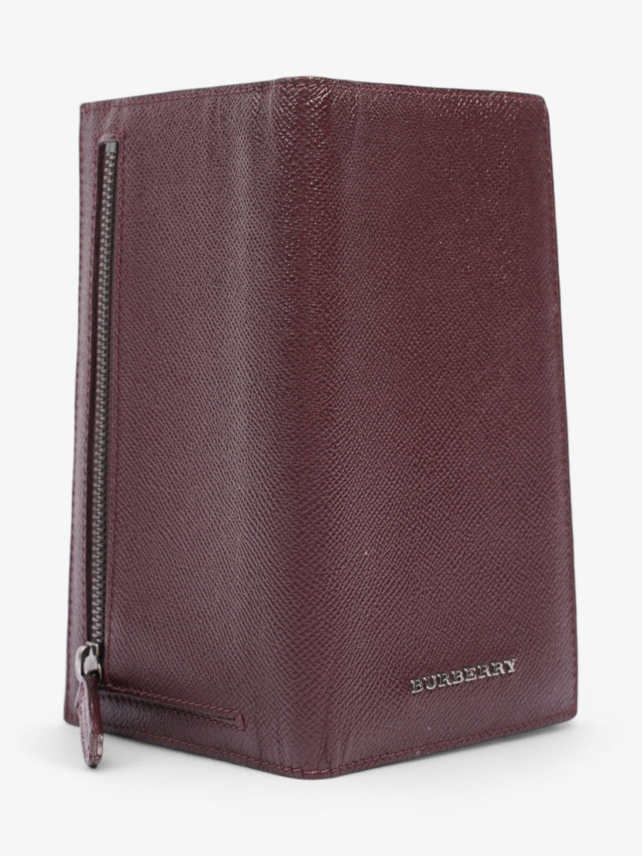 Burberry Bi Fold Long Wallet Burgundy Leather Luxe Collective