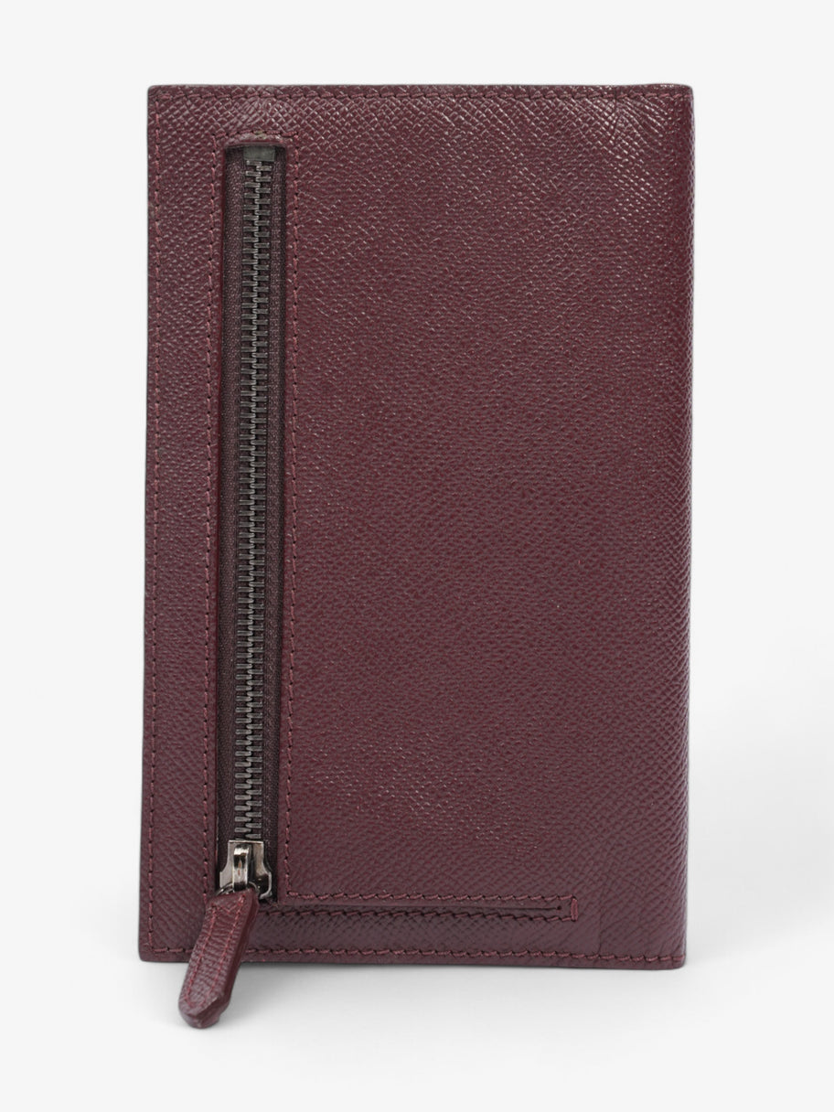 Burberry Bi Fold Long Wallet Burgundy Leather Luxe Collective