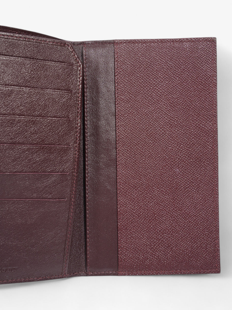 Burberry Bi-Fold Long Wallet Burgundy Leather Image 5