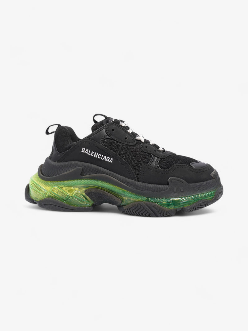  Balenciaga Triple S Clear Sole Black / Green Mesh EU 39 UK 6