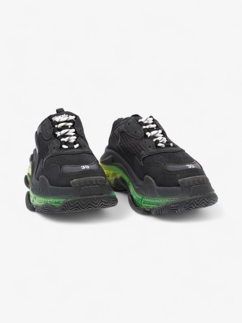  Balenciaga Triple S Clear Sole Black / Green Mesh EU 39 UK 6