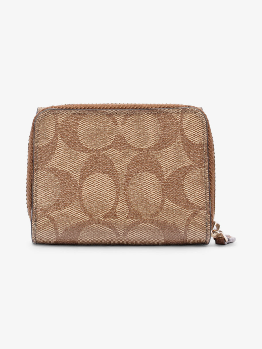 Coach Trifold Wallet Beige Coated Canvas Small Luxe Collective