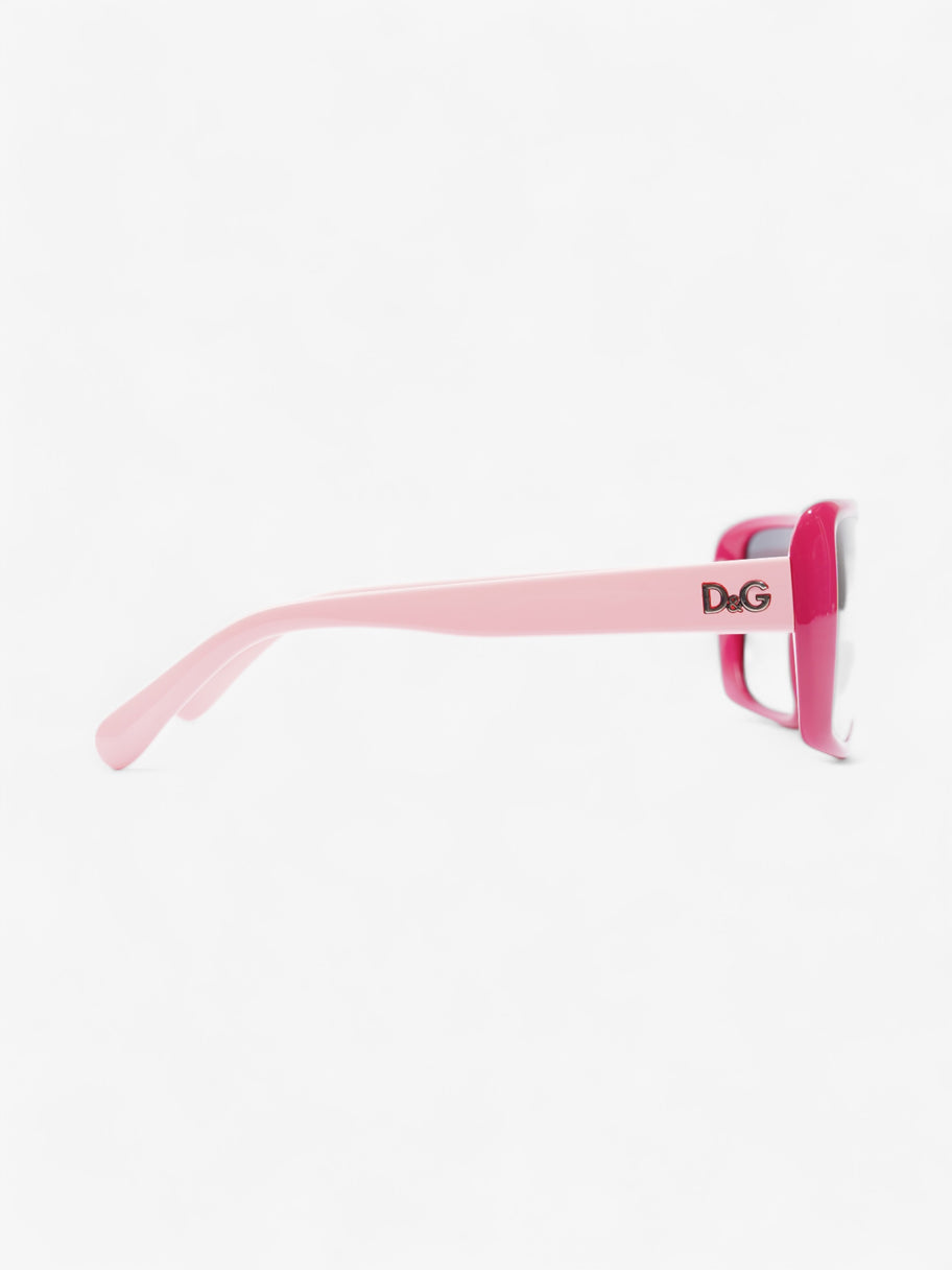 Dolce and Gabbana Rectangle-Frame Sunglasses  Fuschia / Light Pink Acetate 135mm Image 4