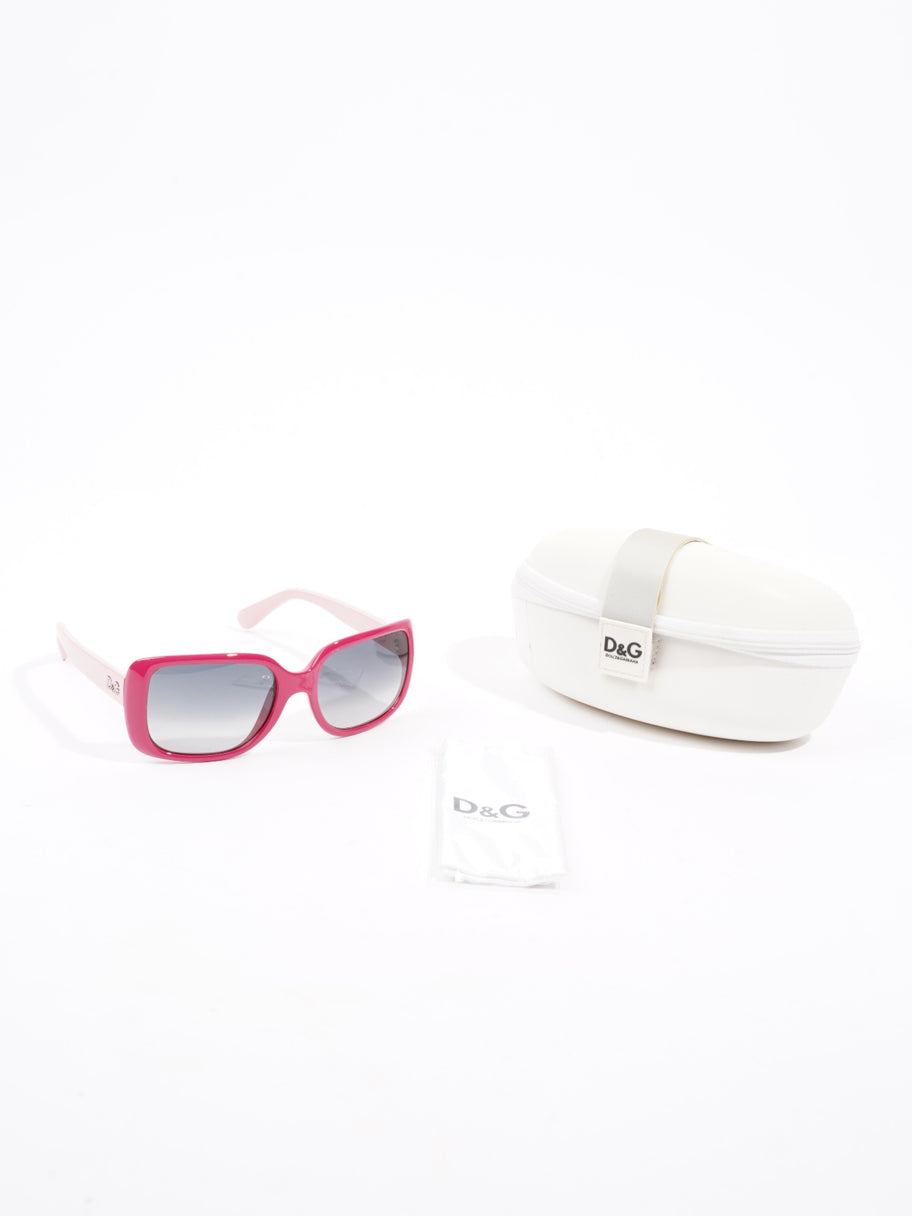 Dolce and Gabbana Rectangle-Frame Sunglasses  Fuschia / Light Pink Acetate 135mm Image 8