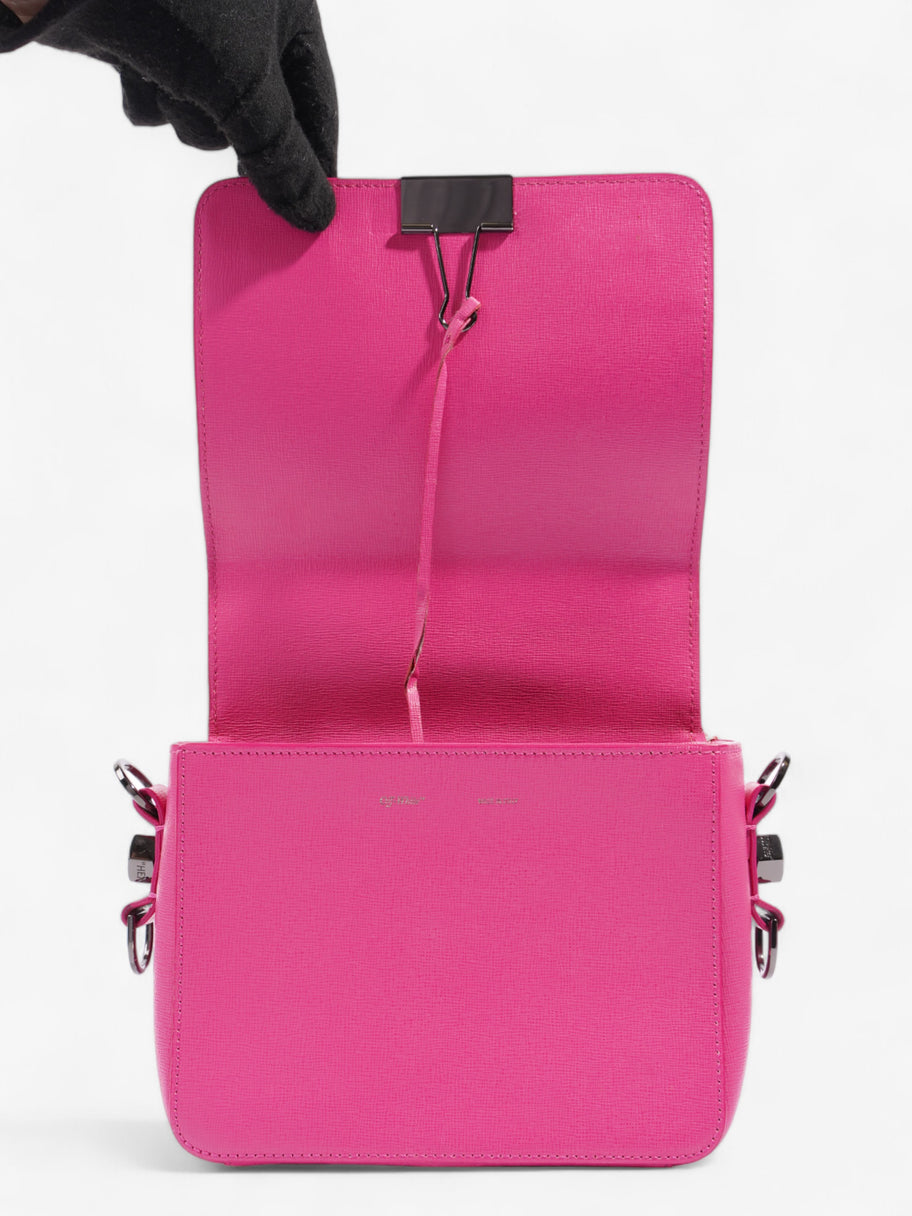 Off White Binder Clip Pink Leather Image 7