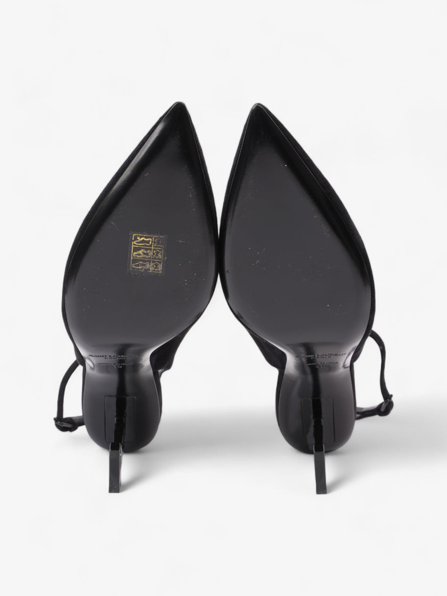 Saint Laurent Opyum Slingback Sandals 85 Black Suede EU 40 UK 7 Image 7