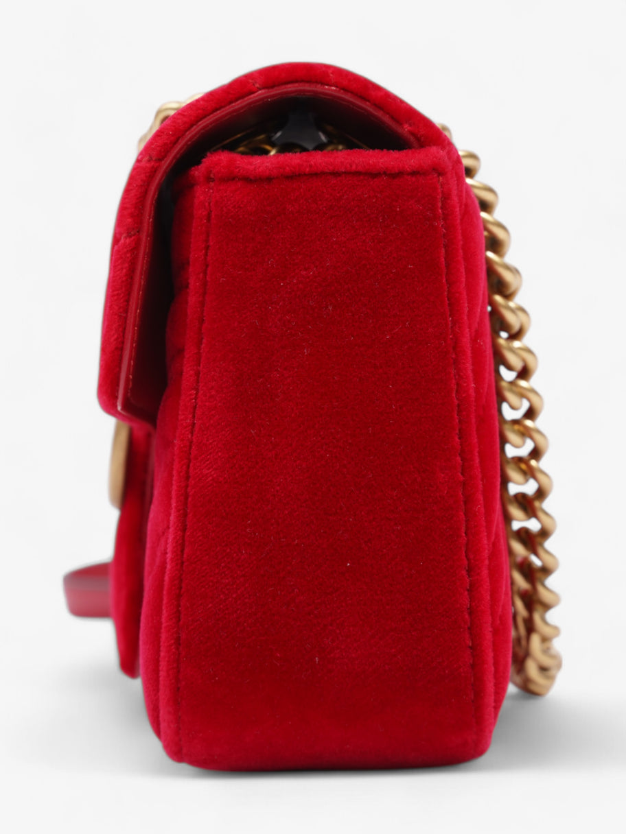 Gucci Marmont Flap Red Velvet Mini Image 3