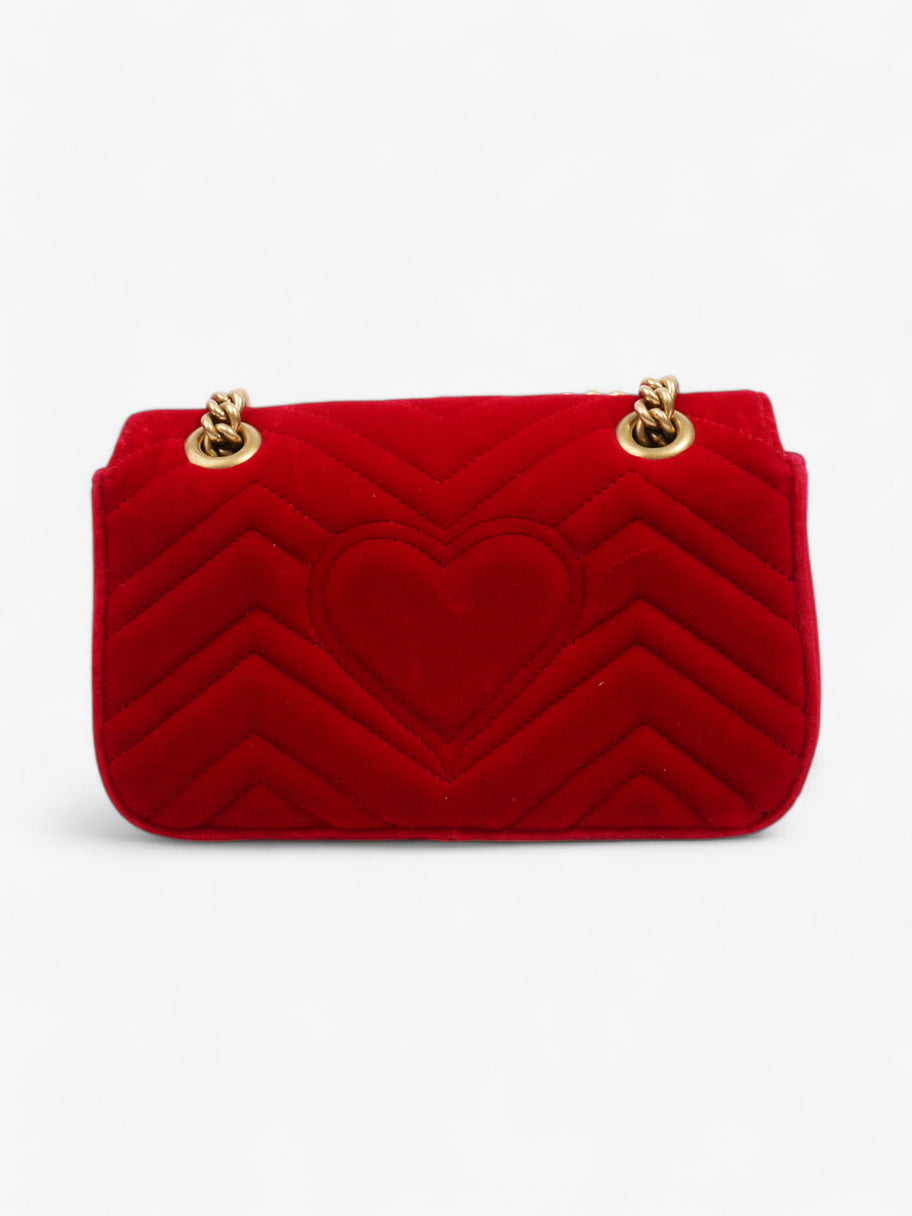 Gucci Marmont Flap Red Velvet Mini Image 4