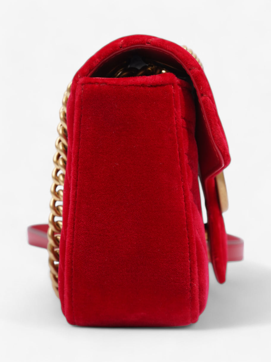 Gucci Marmont Flap Red Velvet Mini Image 5