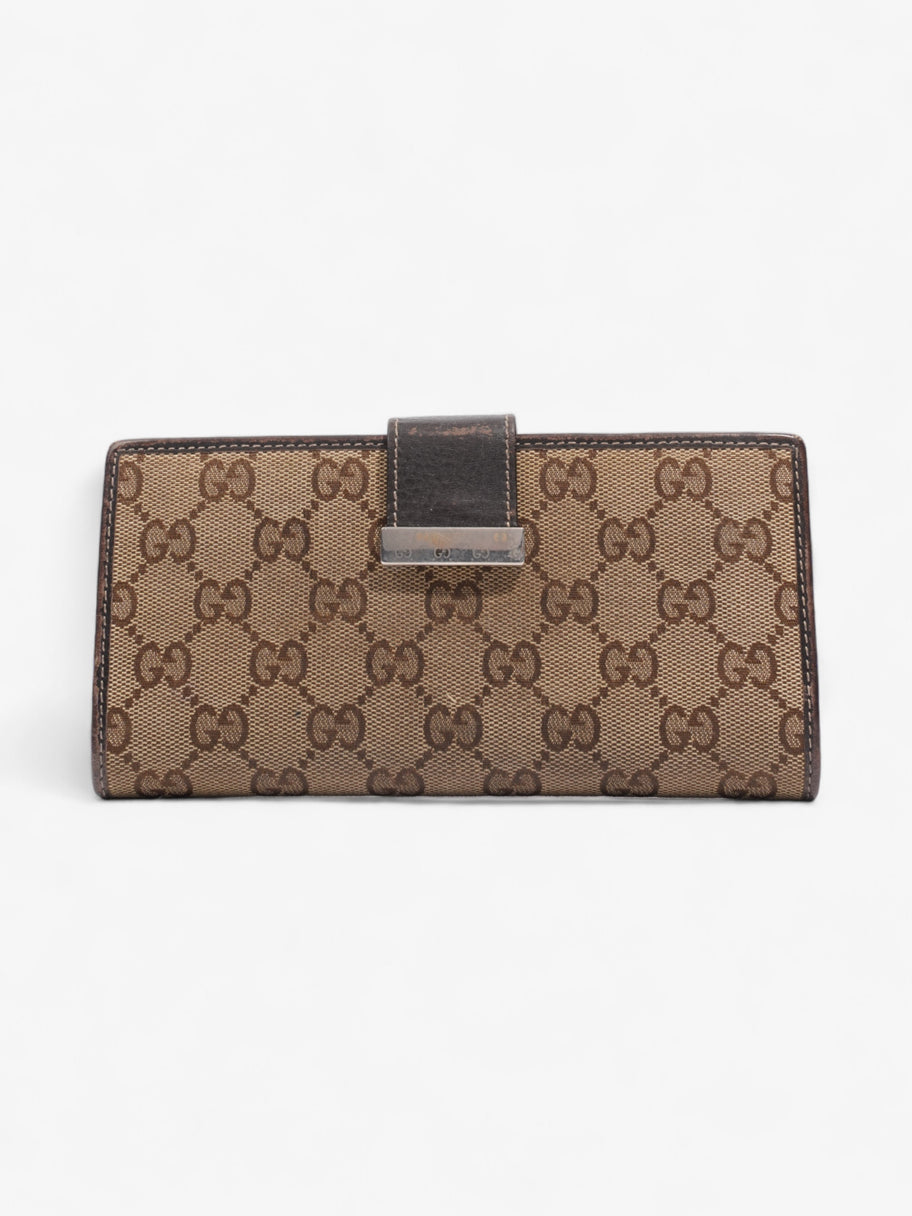 Gucci Continental Wallet Beige And Ebony GG Supreme Canvas Image 1