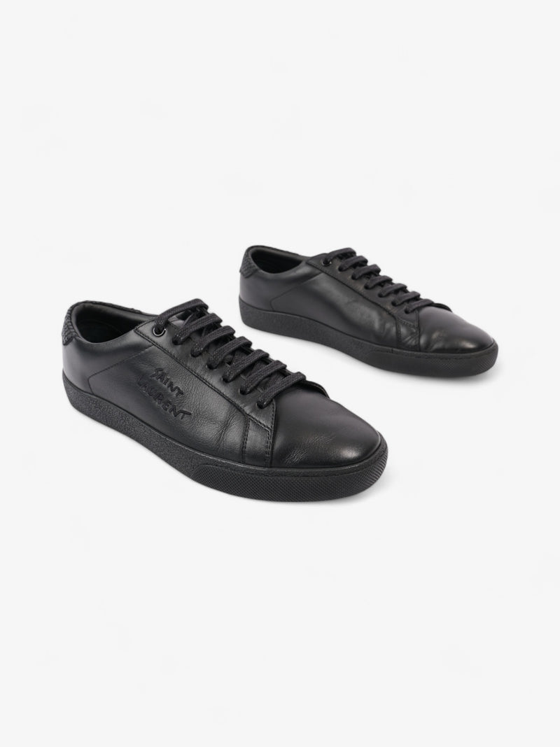  Saint Laurent Embroidered Sneakers Black Leather EU 40 UK 6