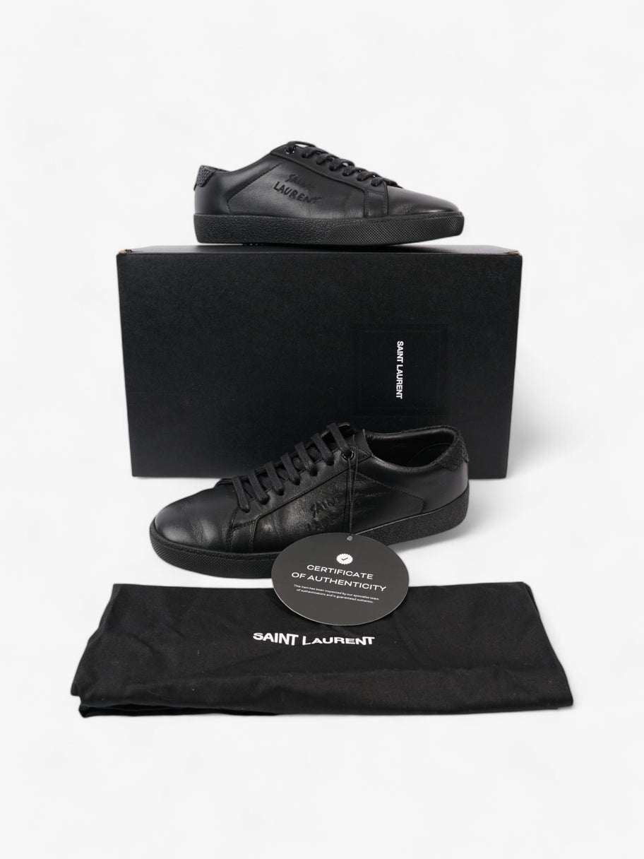 Saint Laurent Embroidered Sneakers Black Leather EU 40 UK 6 Image 9