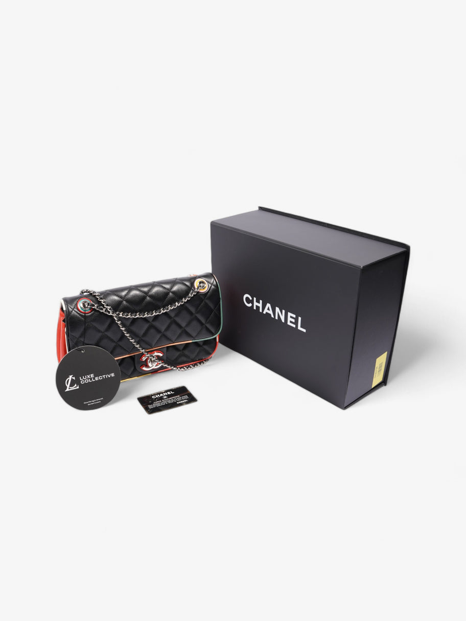 Chanel Classic Single Flap Black / Multicoloured Lambskin Leather Medium Image 11