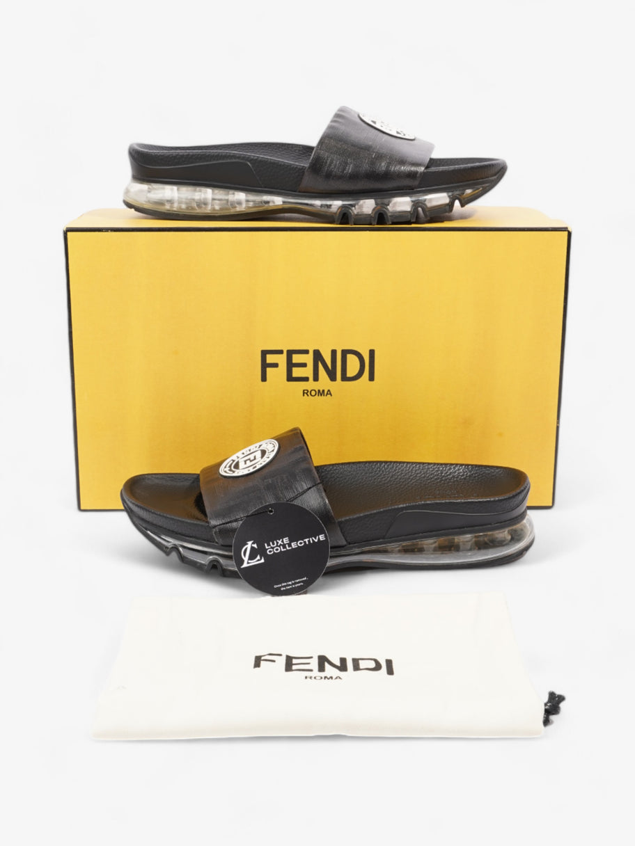 Fendi Roma Logo Clear Sole Slides Black Rubber EU 43 UK 9 Image 10