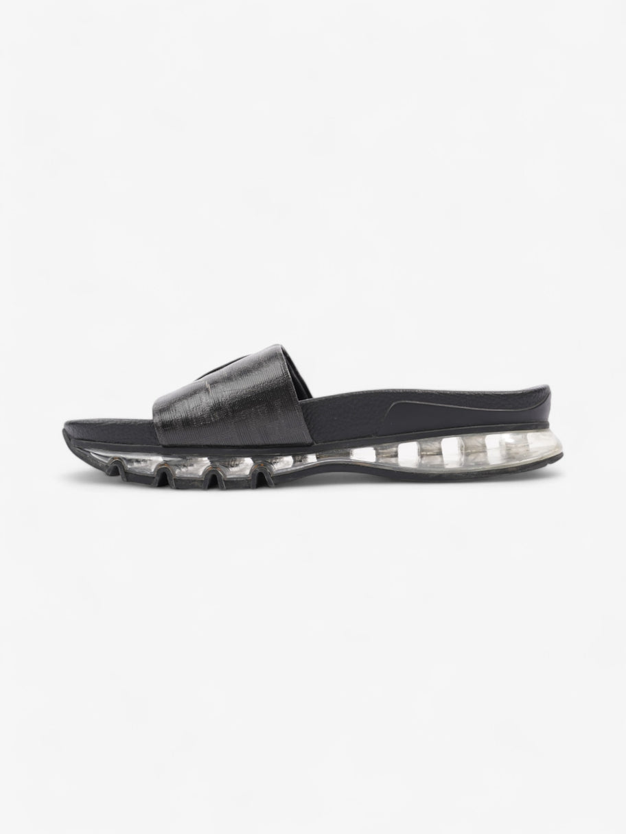 Fendi Roma Logo Clear Sole Slides Black Rubber EU 43 UK 9 Image 3