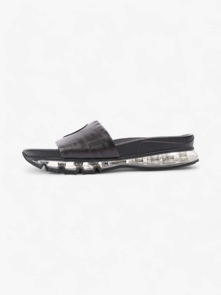 Fendi Roma Logo Clear Sole Slides Black Rubber EU 43 UK 9 Image 5