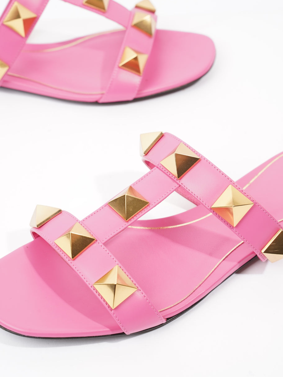 Valentino Rockstud Sandals Pink / Gold Leather EU 40 UK 7 Image 10