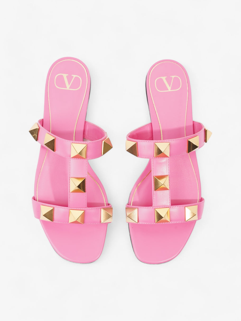 Valentino Rockstud Sandals Pink / Gold Leather EU 40 UK 7 Image 8