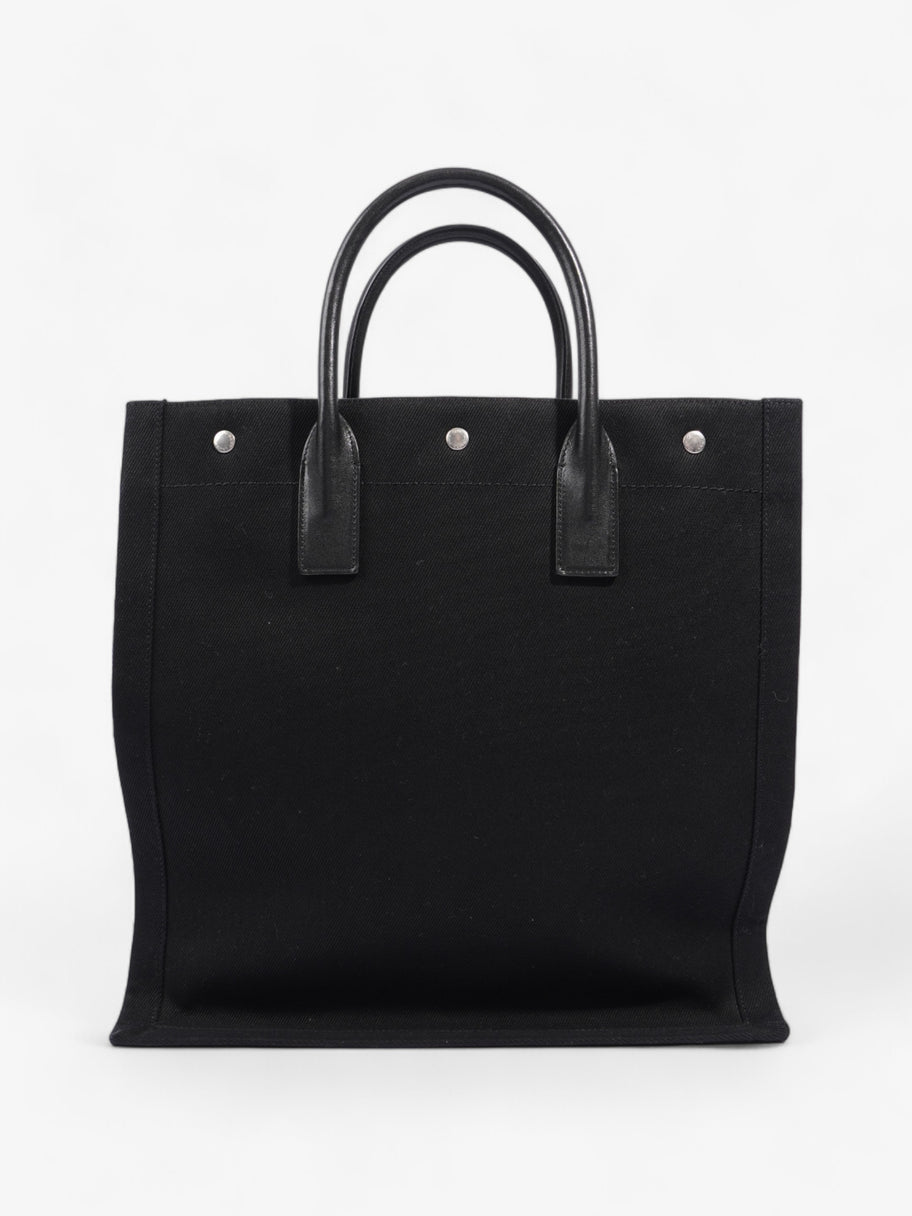 Saint Laurent Rive Gauche Tote Bag Black / White Canvas Image 5