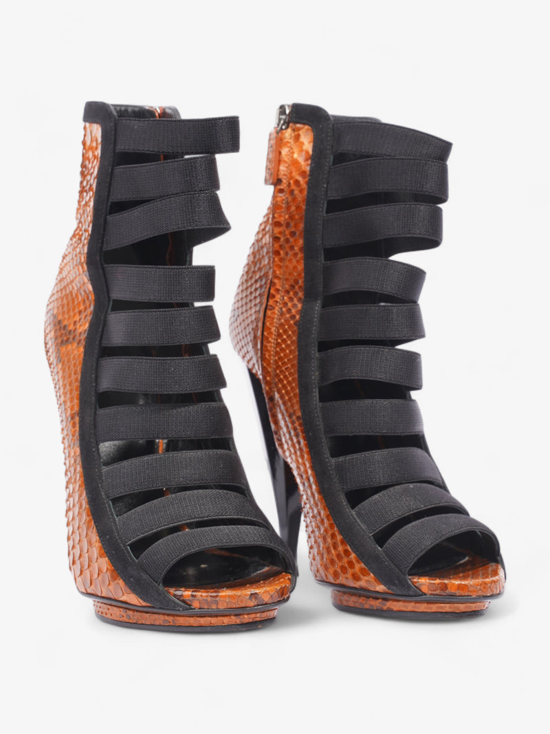  Olympia Heels 120 Orange / Black Alligator EU 36.5 UK 3.5