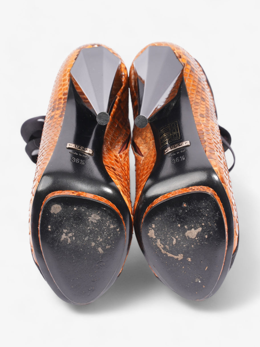 Olympia Heels 120 Orange / Black Alligator EU 36.5 UK 3.5 Image 7