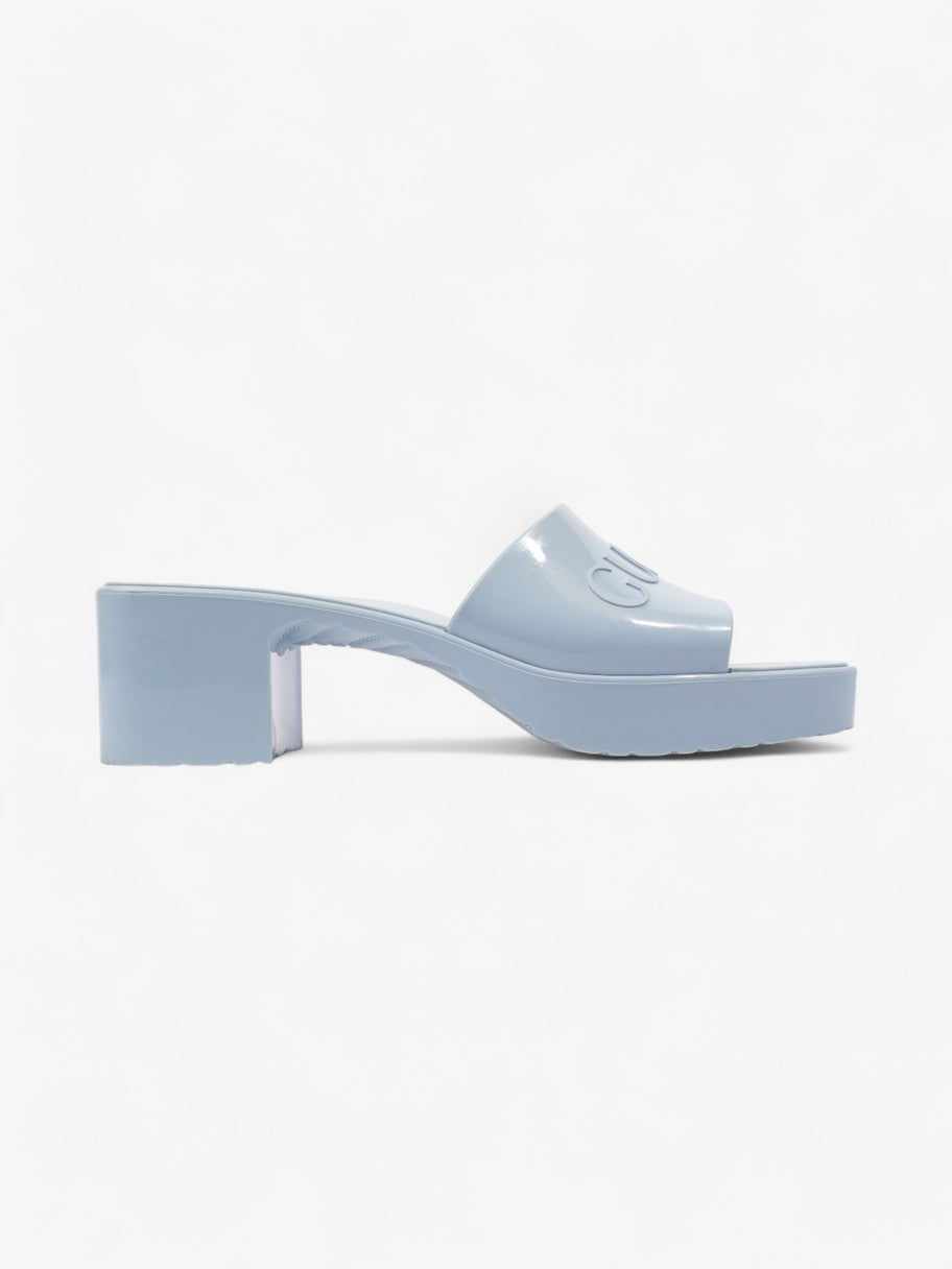 Gucci Rubber Logo Sandals 60 Light Blue Rubber EU 39 UK 6 Image 1