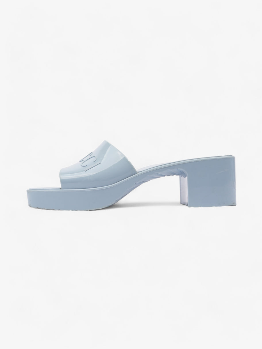 Gucci Rubber Logo Sandals 60 Light Blue Rubber EU 39 UK 6 Image 5