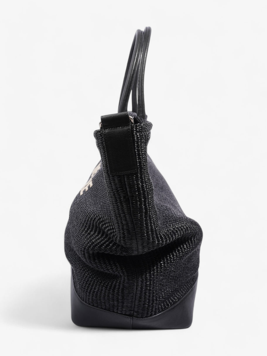 Saint Laurent Rive Gauche Tote Bag Black Raffia Large Image 3