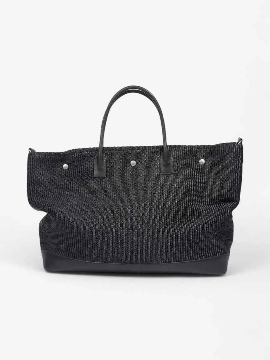 Saint Laurent Rive Gauche Tote Bag Black Raffia Large Image 4