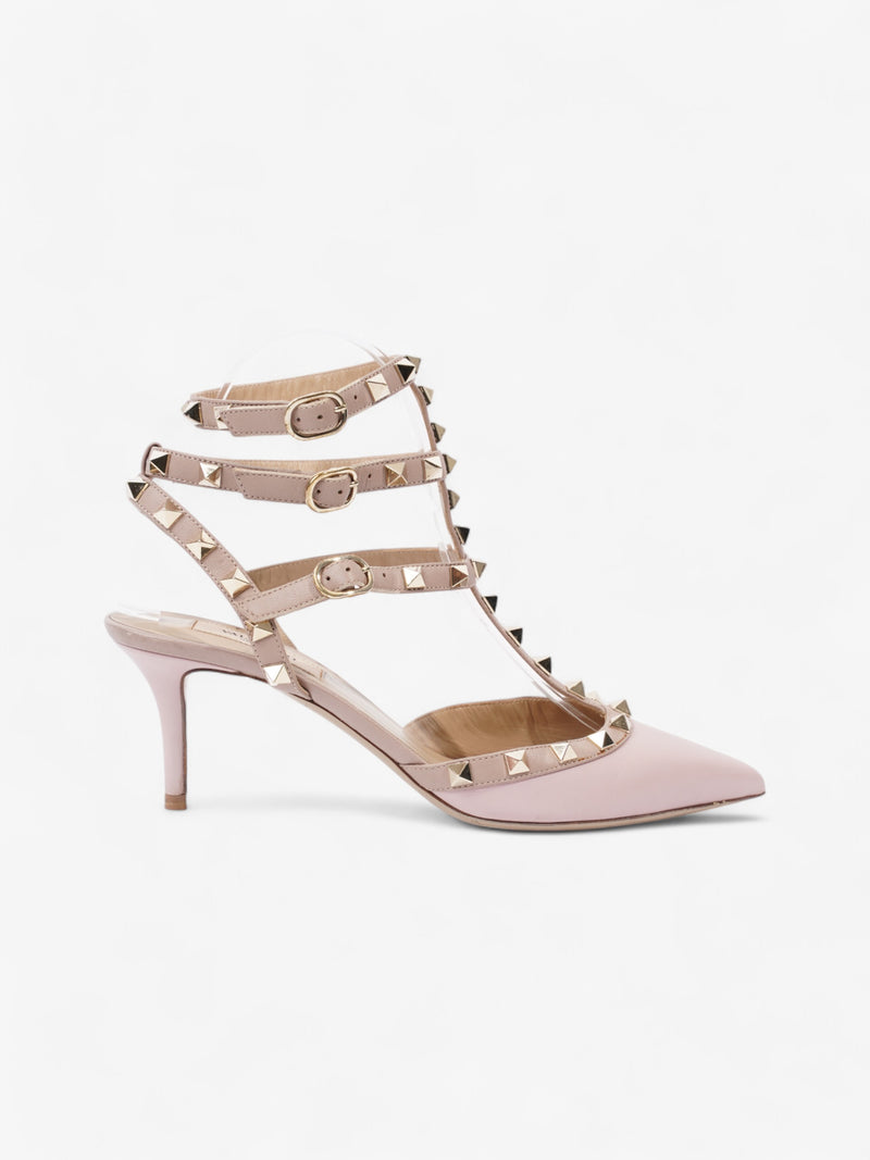  Valentino Rockstud Ankle Strap Heels 65mm Poudre Leather EU 38.5 UK 5.5