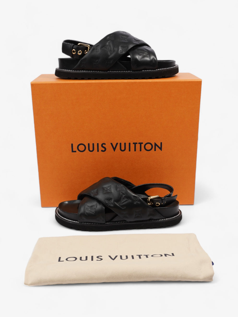 Louis Vuitton Paseo Flat Sandal Black Lambskin Leather EU 39 UK 6 Image 10