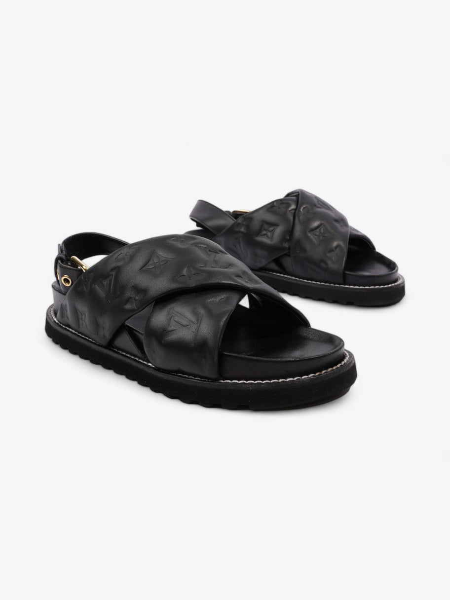 Louis Vuitton Paseo Flat Sandal Black Lambskin Leather EU 39 UK 6 Image 2