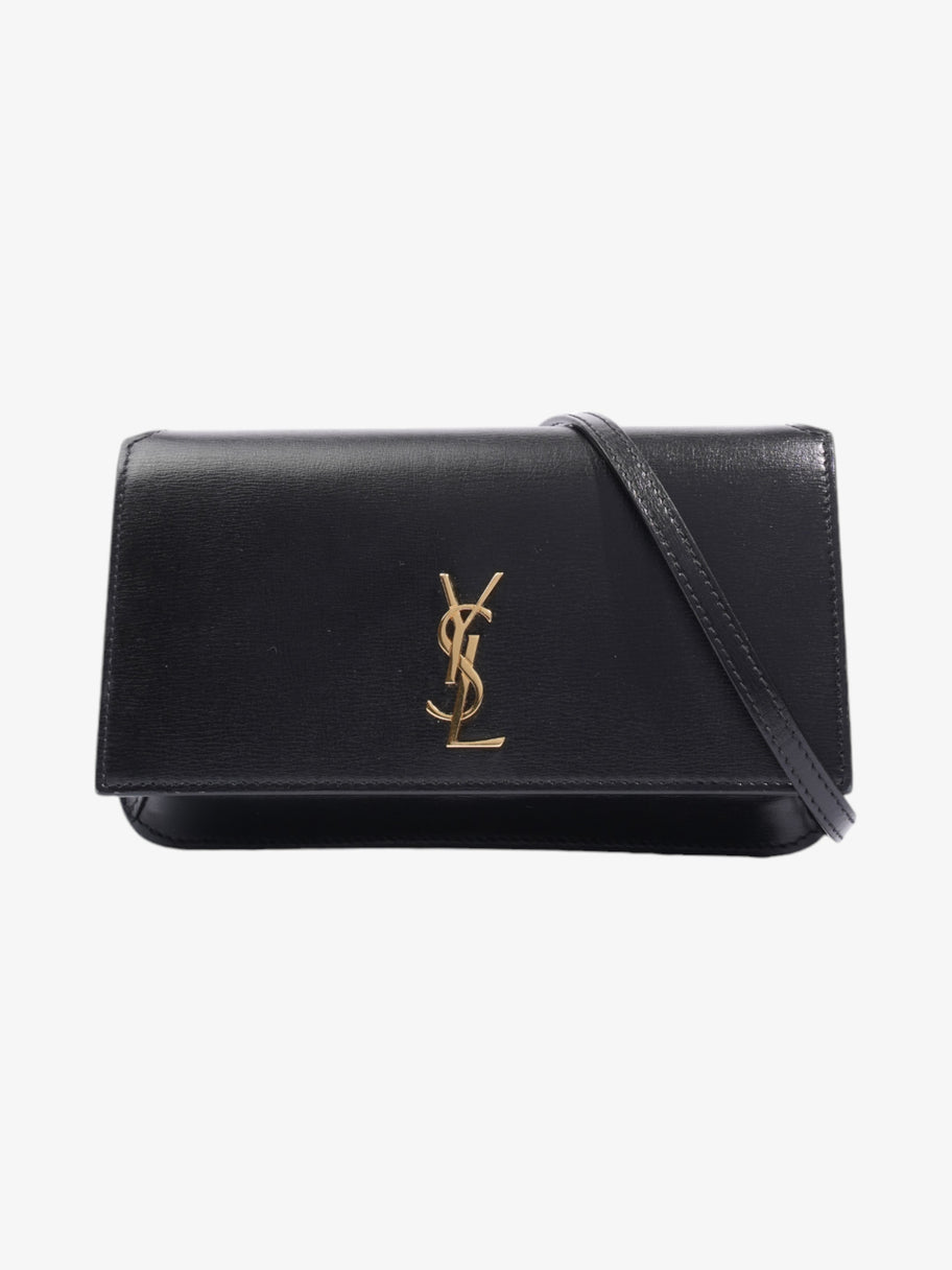 Saint Laurent Cassandre Phone Pouch Black Leather Image 1